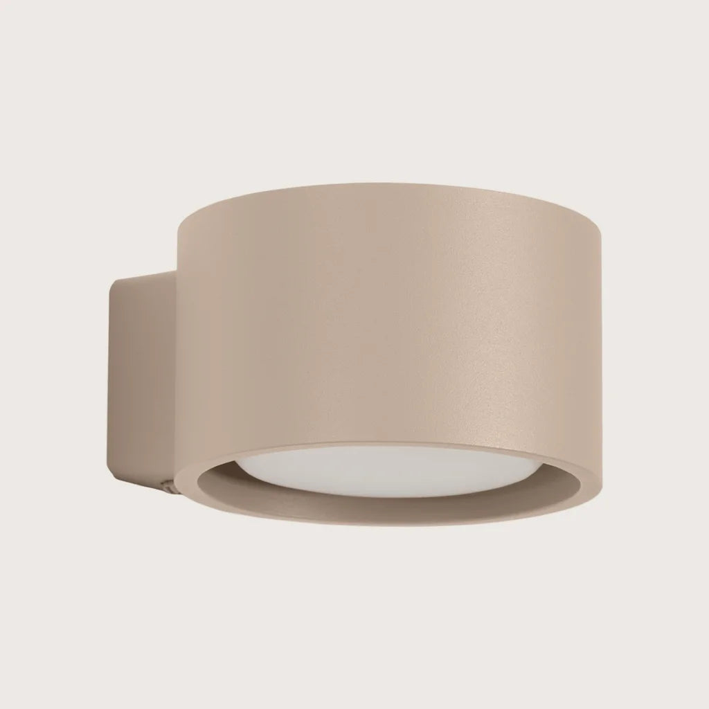 Applique murale ronde extra-plate en aluminium, coloris taupe