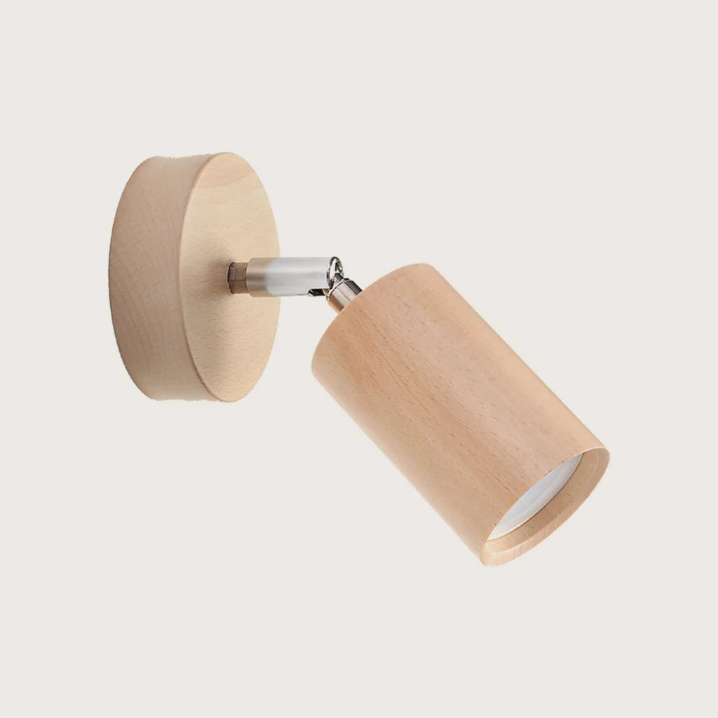 Applique murale spot orientable en bois naturel