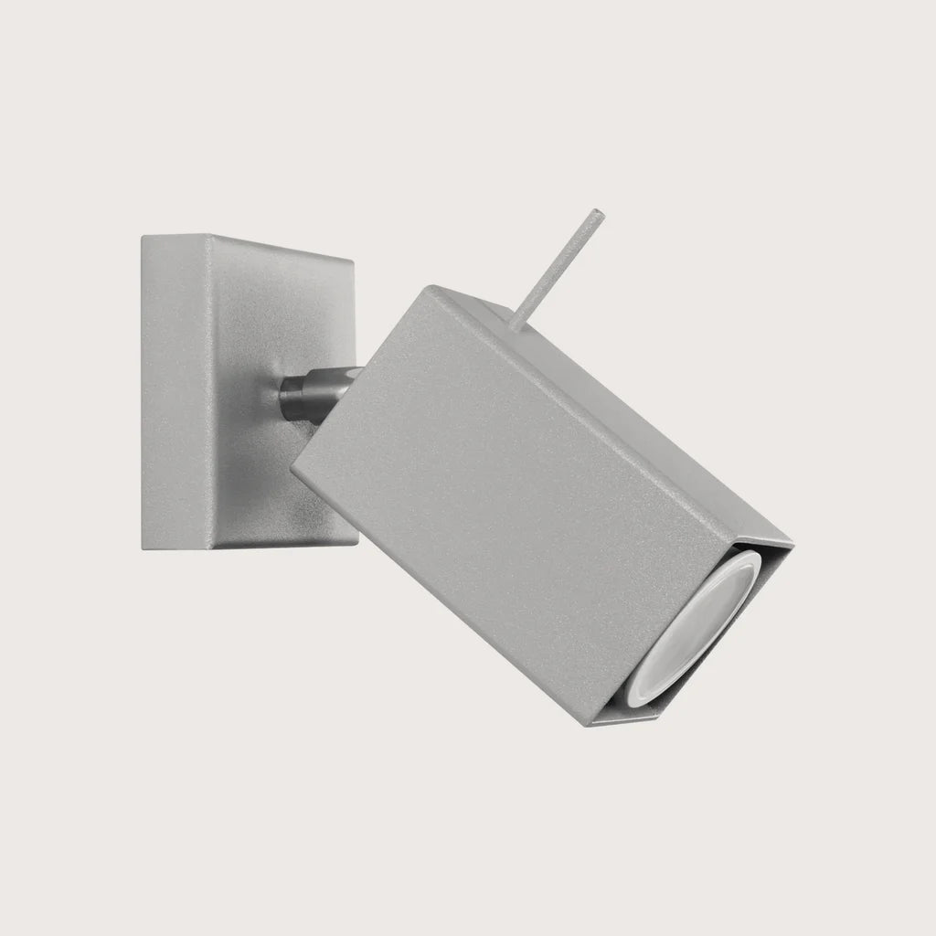 Applique murale spot orientable carré, coloris gris
