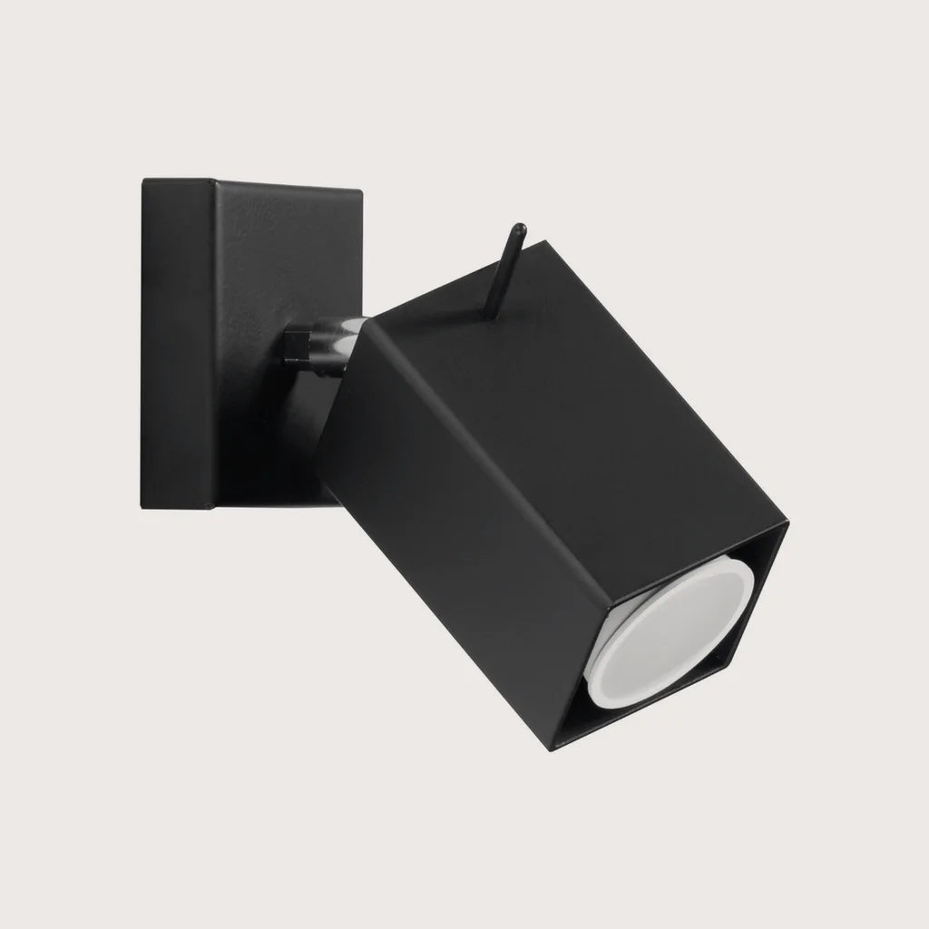 Applique murale spot orientable carré, coloris noir