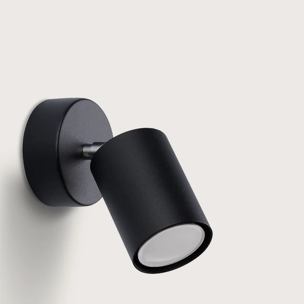Applique murale spot orientable rond, coloris noir