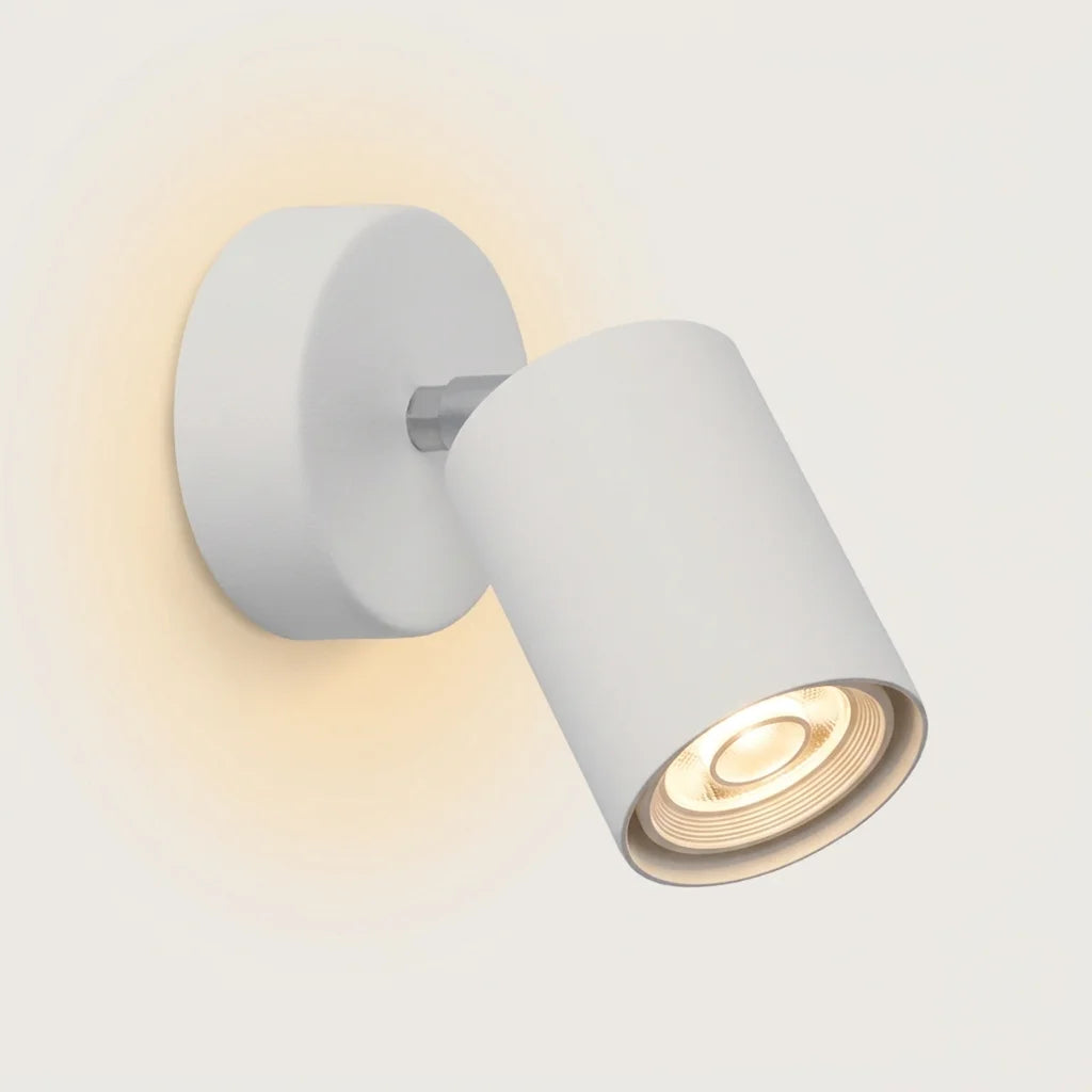 Applique murale spot orientable rond allumée