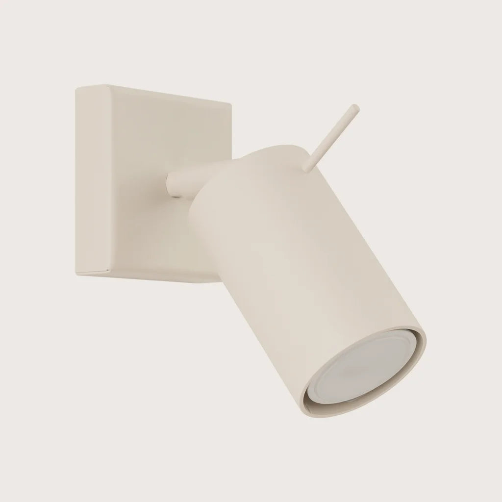 Applique murale spot orientable tube, coloris beige (Sans interrupteur)