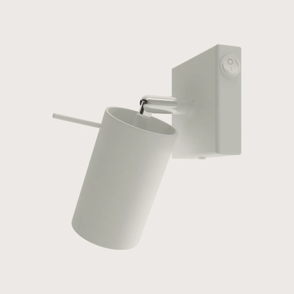 Applique murale spot orientable tube, coloris blanc (Avec interrupteur)