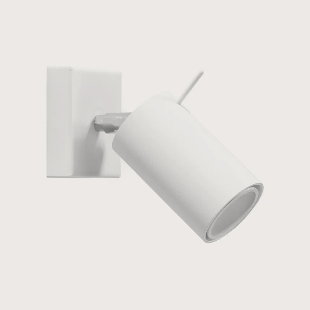 Applique murale spot orientable tube, coloris blanc (Sans interrupteur)