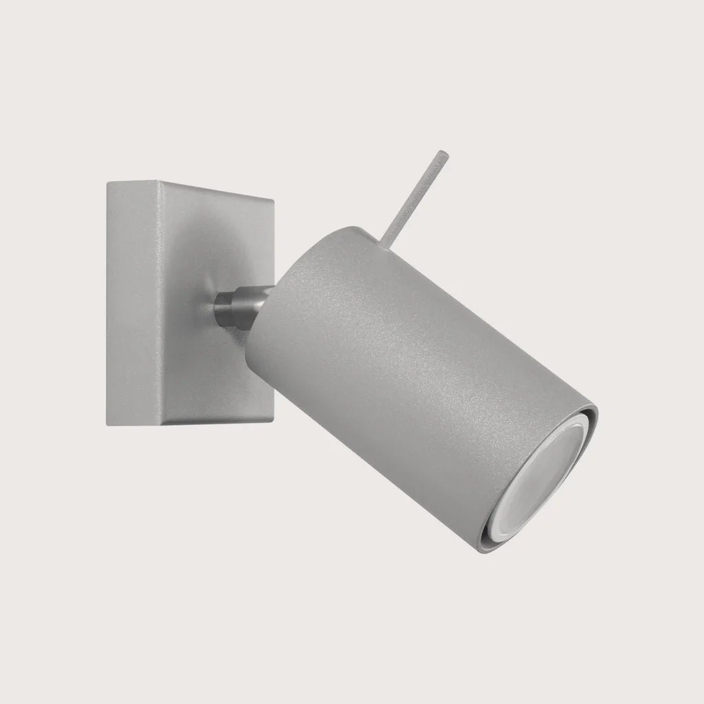 Applique murale spot orientable tube, coloris gris (Sans interrupteur)