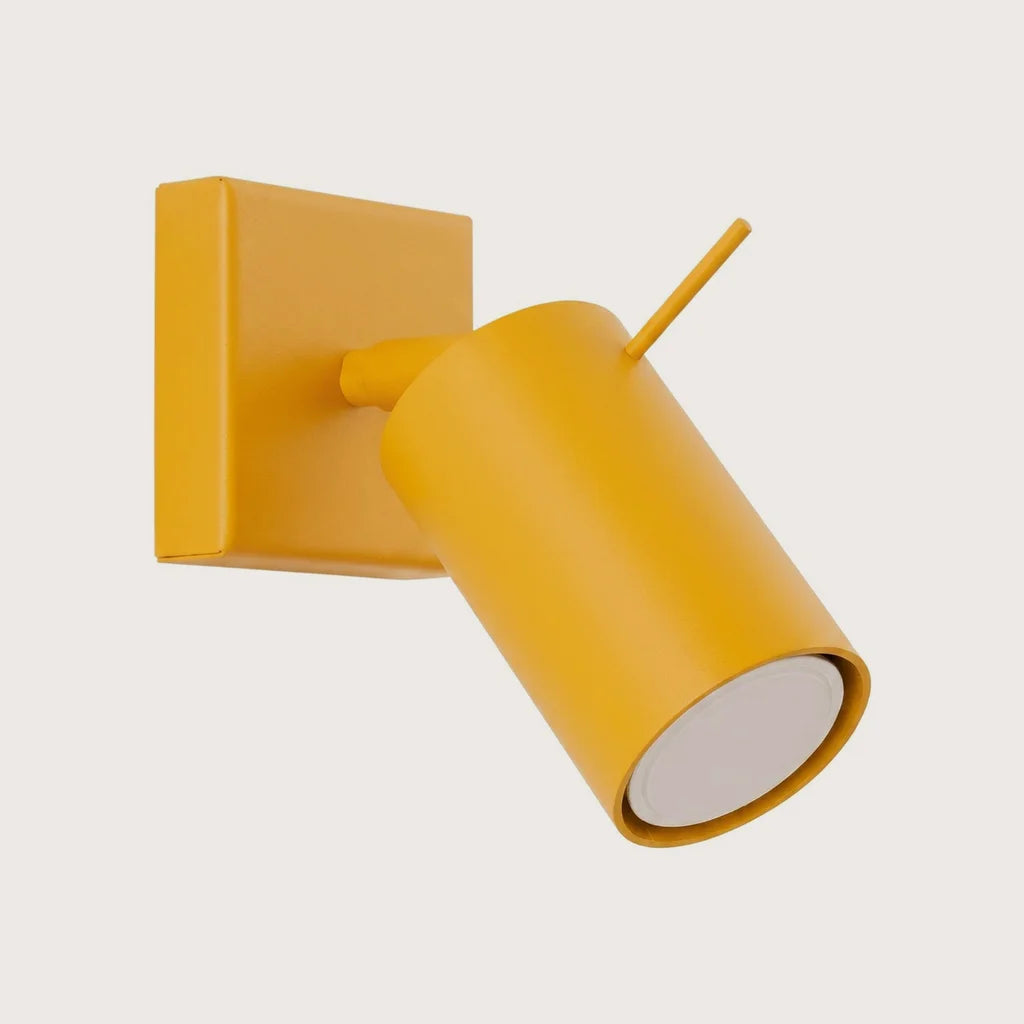 Applique murale spot orientable tube, coloris jaune (Sans interrupteur)
