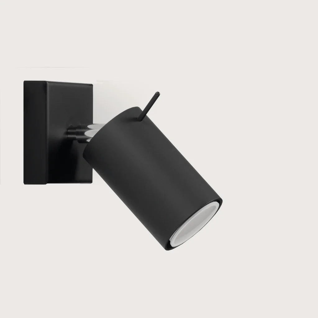 Applique murale spot orientable tube, coloris noir (Sans interrupteur)