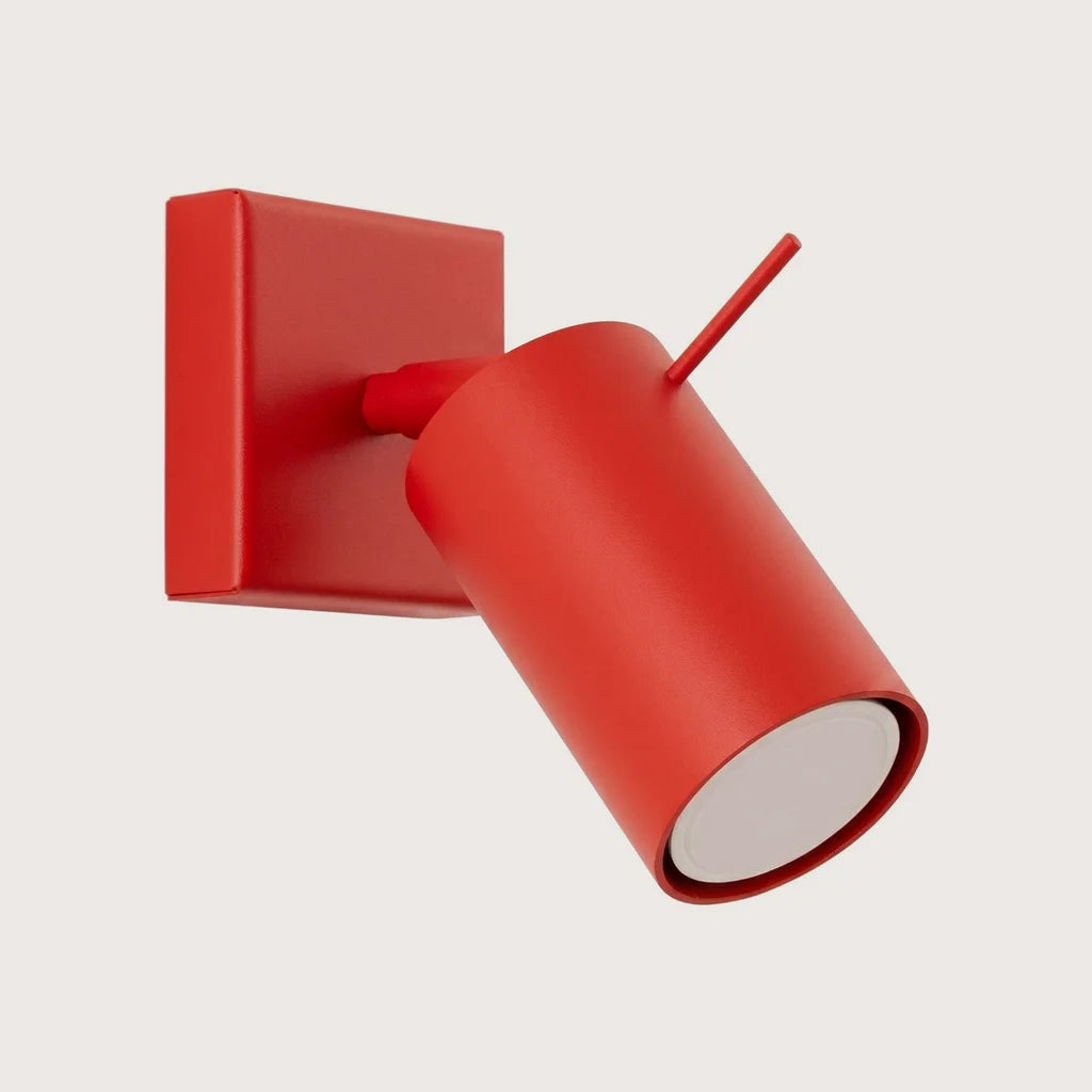 Applique murale spot orientable tube, coloris rouge (Sans interrupteur)
