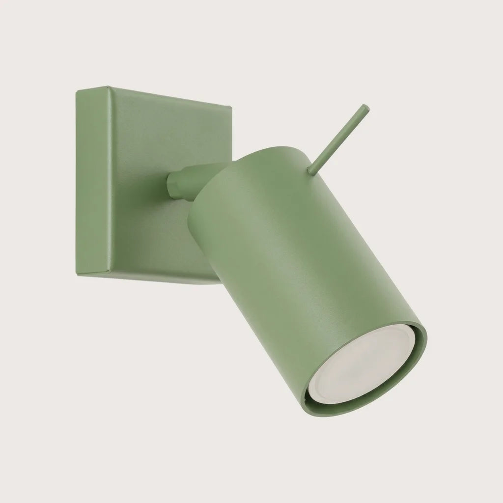 Applique murale spot orientable tube, coloris sauge (Sans interrupteur)