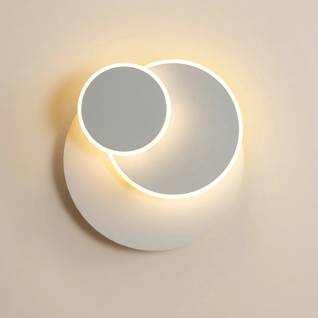 Applique murale LED à trois disques rotatifs, allumée