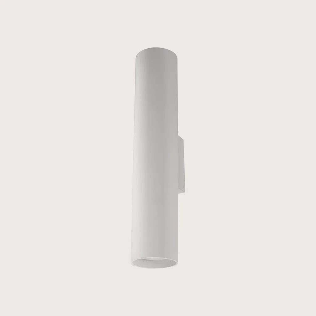 Applique murale tube en acier haut et bas, coloris blanc