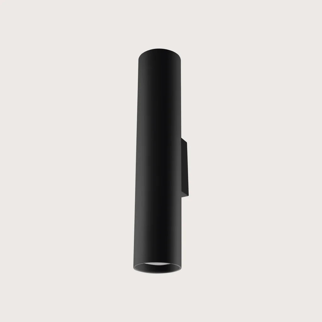 Applique murale tube en acier haut et bas, coloris noir