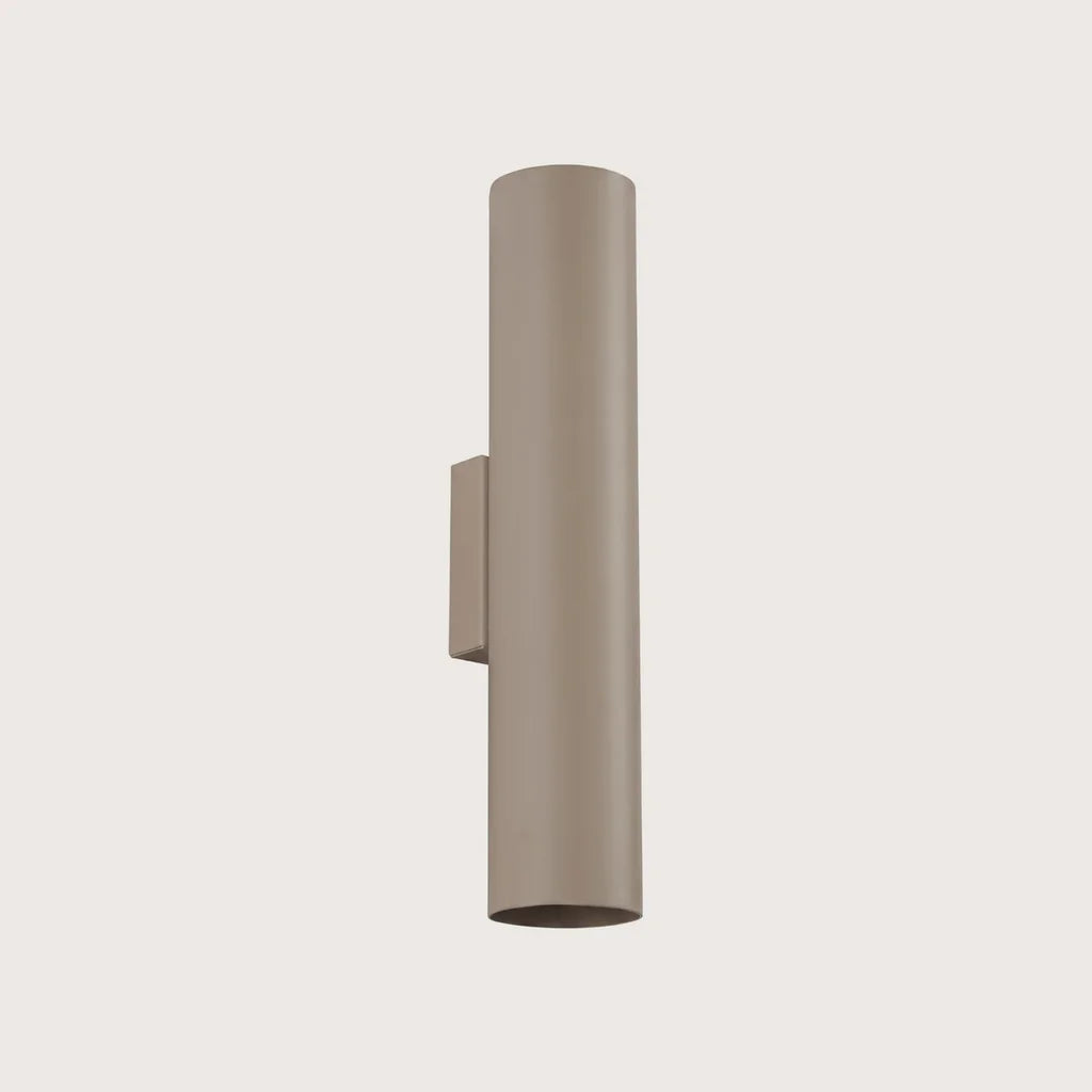 Applique murale tube en acier haut et bas, coloris taupe