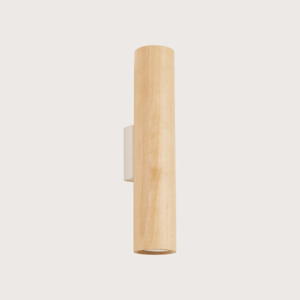 Applique murale tube en bois naturel