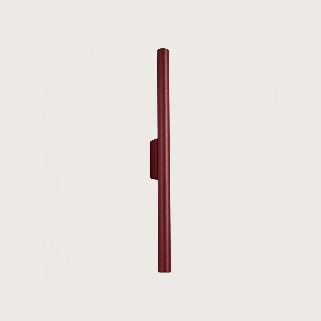 Applique murale tube fin 50 cm, coloris bordeaux