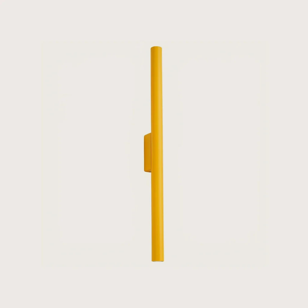 Applique murale tube fin 50 cm, coloris jaune