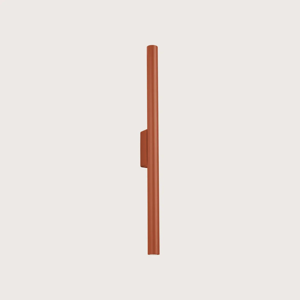 Applique murale tube fin 50 cm, coloris ocre rouge
