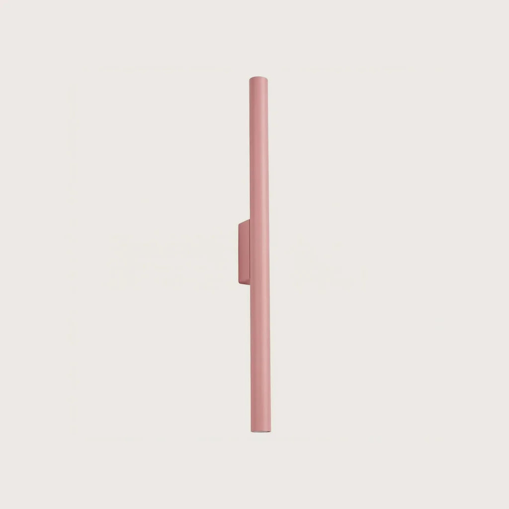 Applique murale tube fin 50 cm, coloris rose