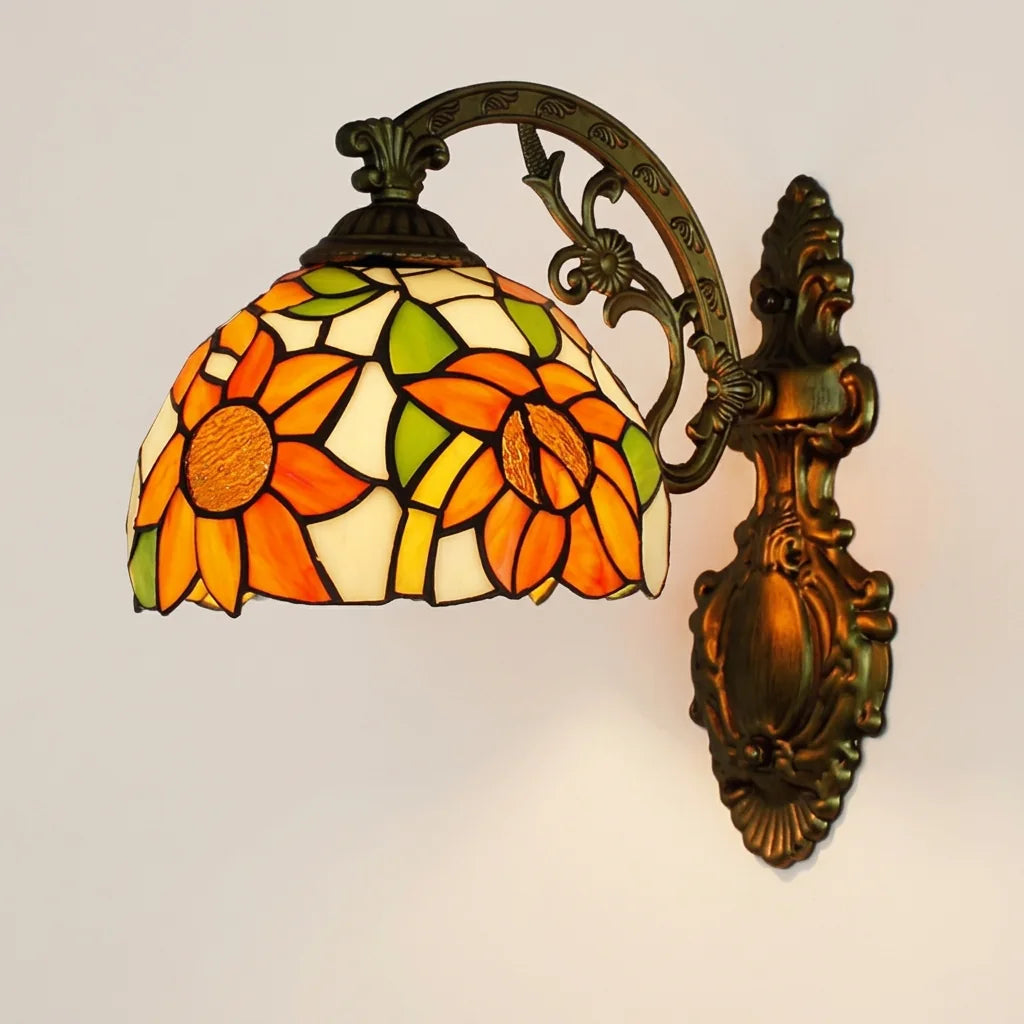 Applique murale Tiffany vitrail tournesols
