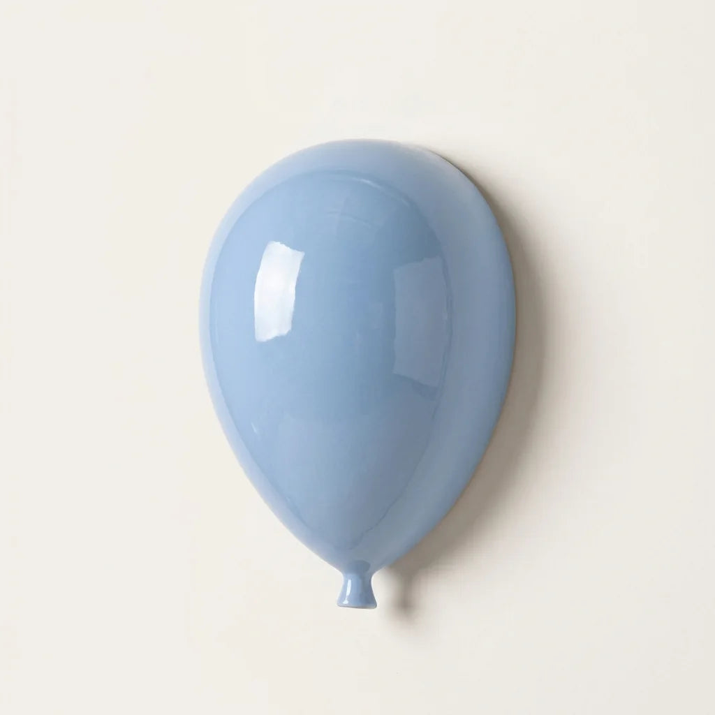 Ballon mural en céramique bleu ciel brillante