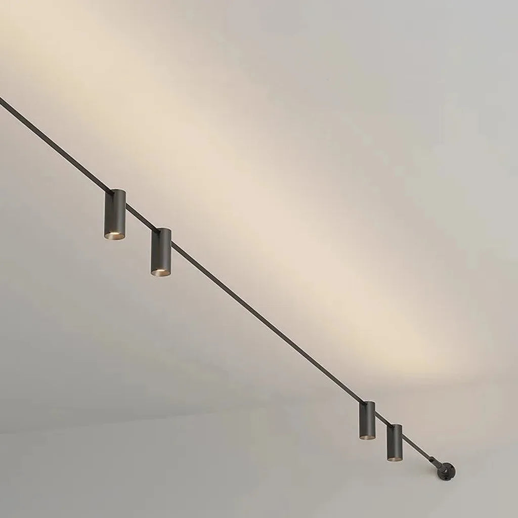 Ligne LED linéaire avec spots courant du mur au plafond