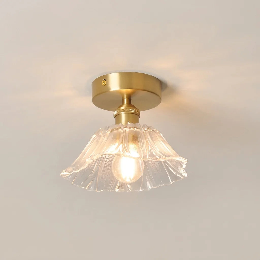 Plafonnier en verre transparent en forme de cloche