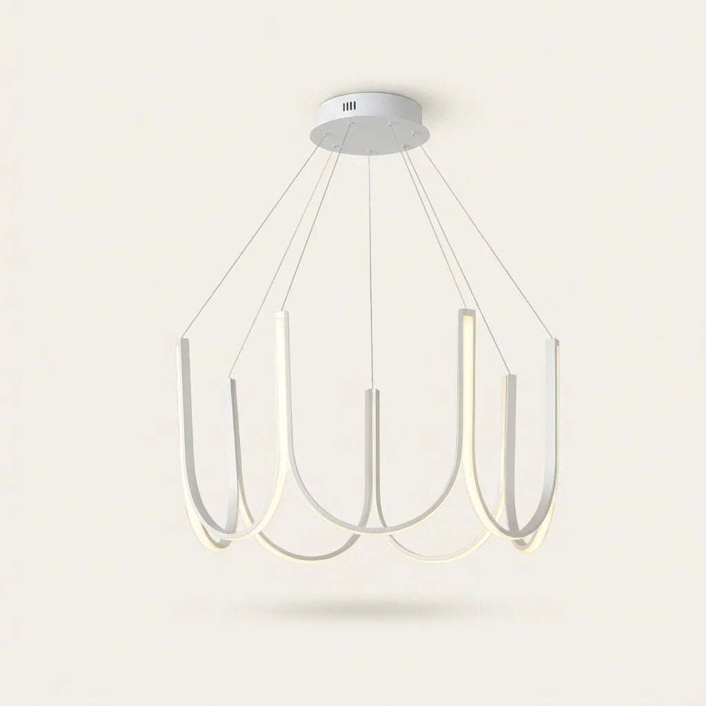 Lustre LED blanc à bras lumineux en U