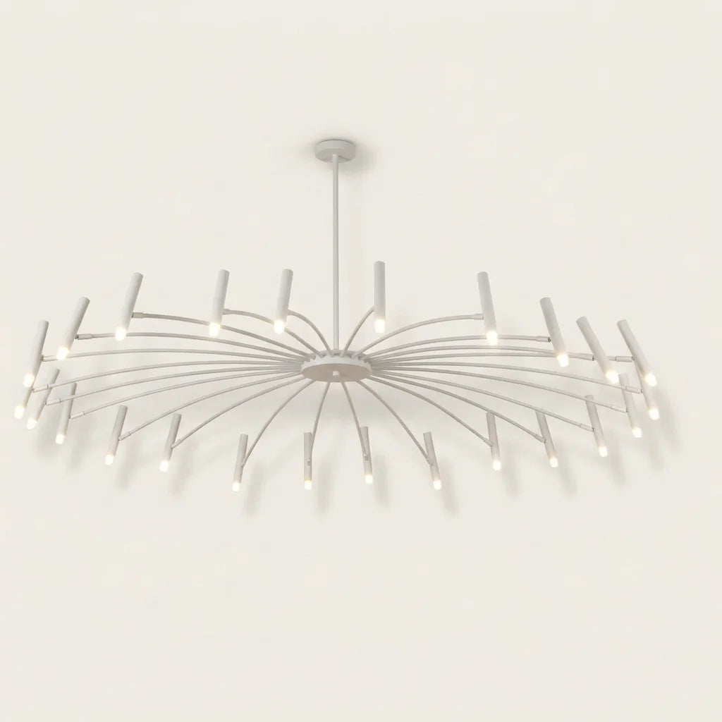 Lustre LED rayonnant blanc à 24 bras