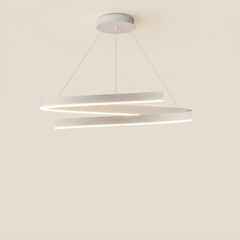 Lustre LED spirale blanc
