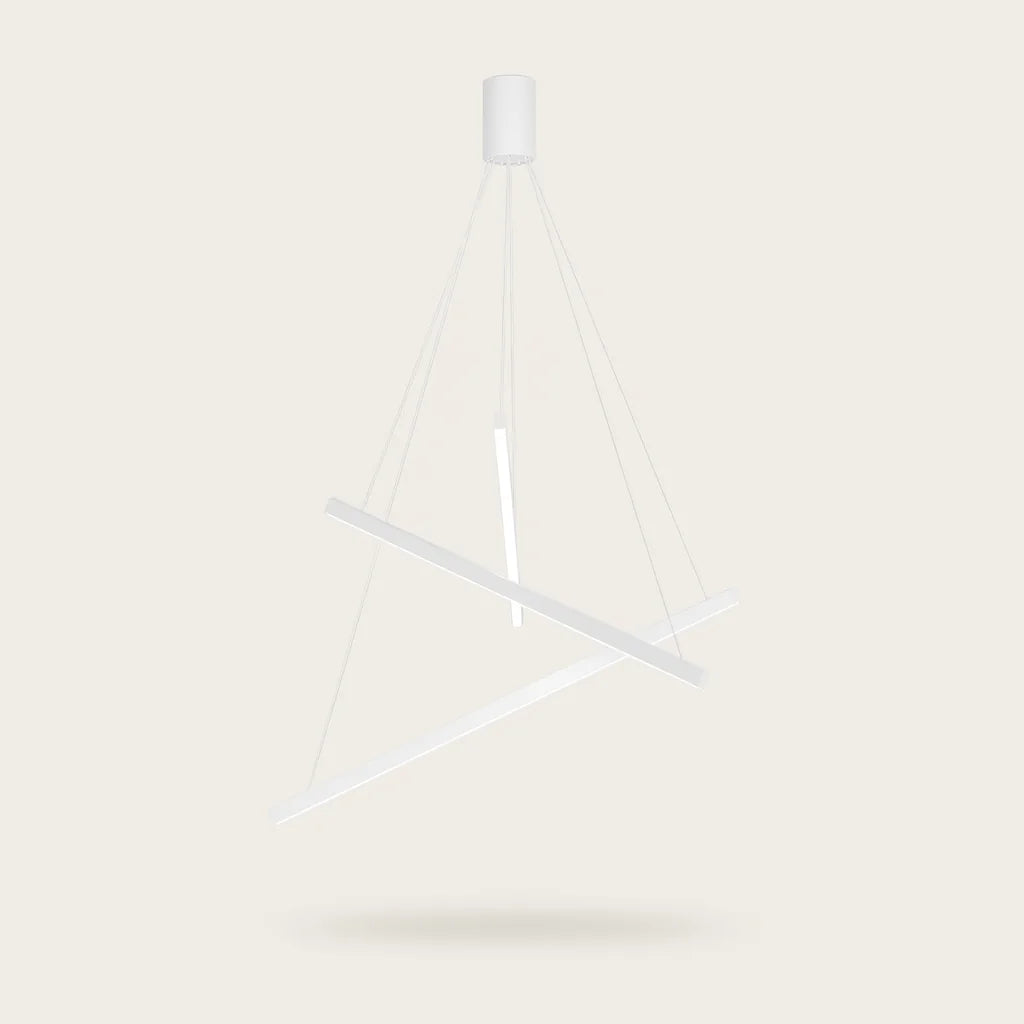 Lustre LED blanc à 3 tiges lumineuses suspendues