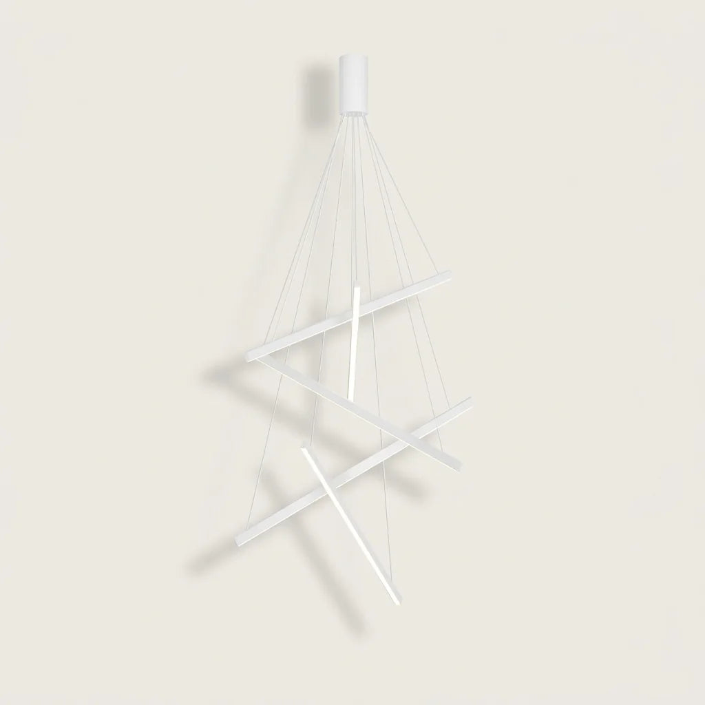 Lustre LED blanc à 5 tiges lumineuses suspendues