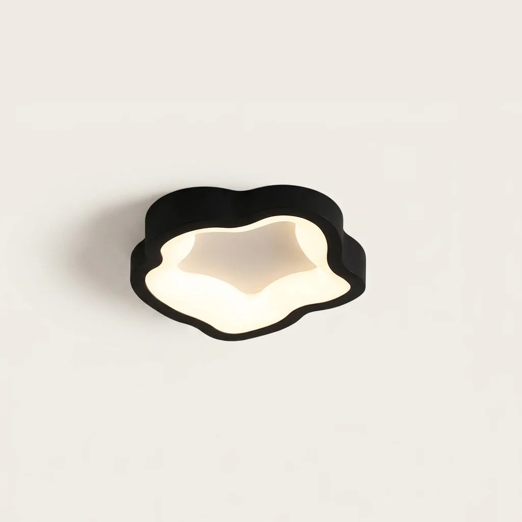 Petit plafonnier LED en forme d’étoile, noir
