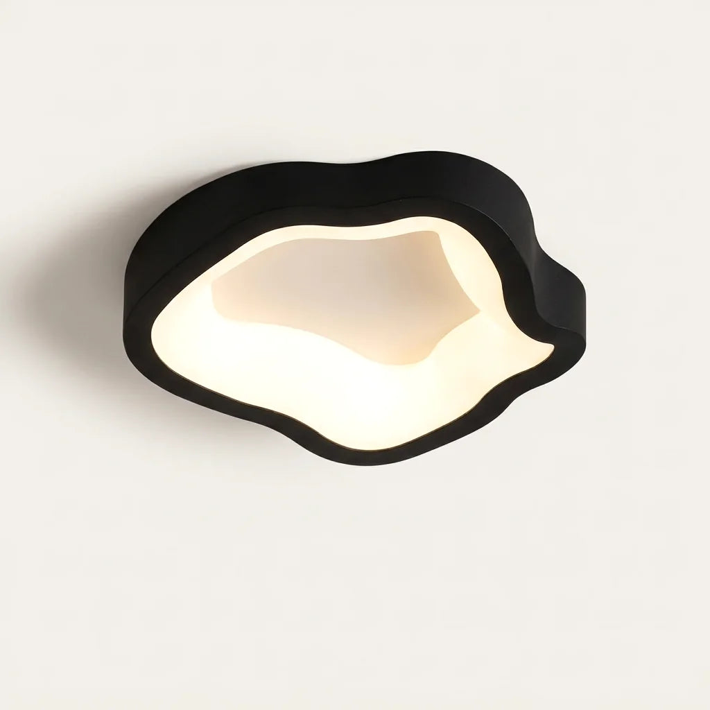 Petit plafonnier LED en forme de nuage, noir
