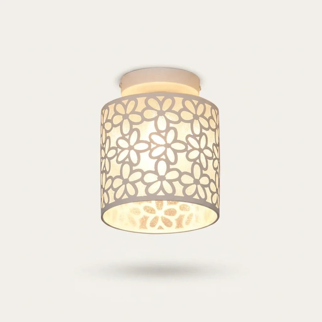 Plafonnier ajouré motif fleurs blanc, modèle A