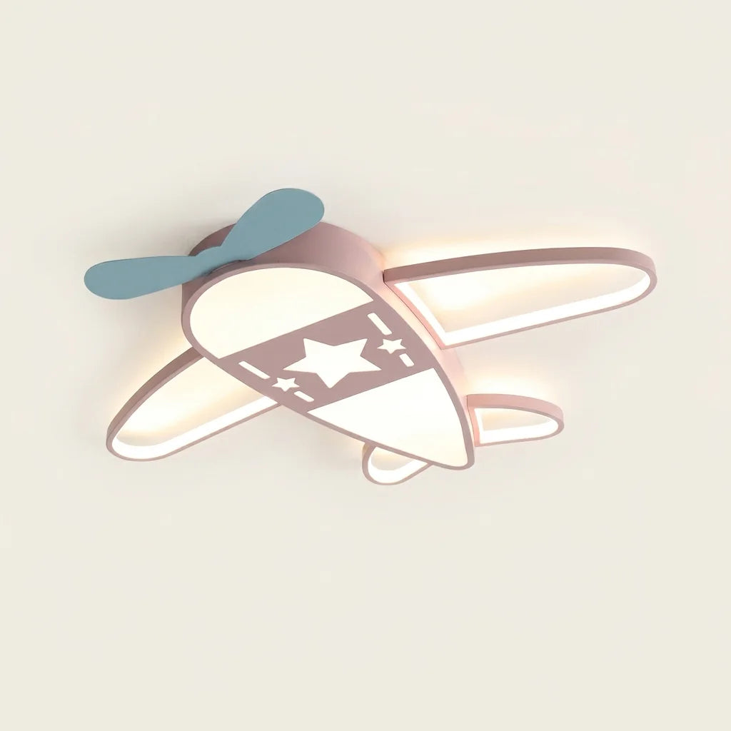 Plafonnier avion rose pour chambre d’enfant