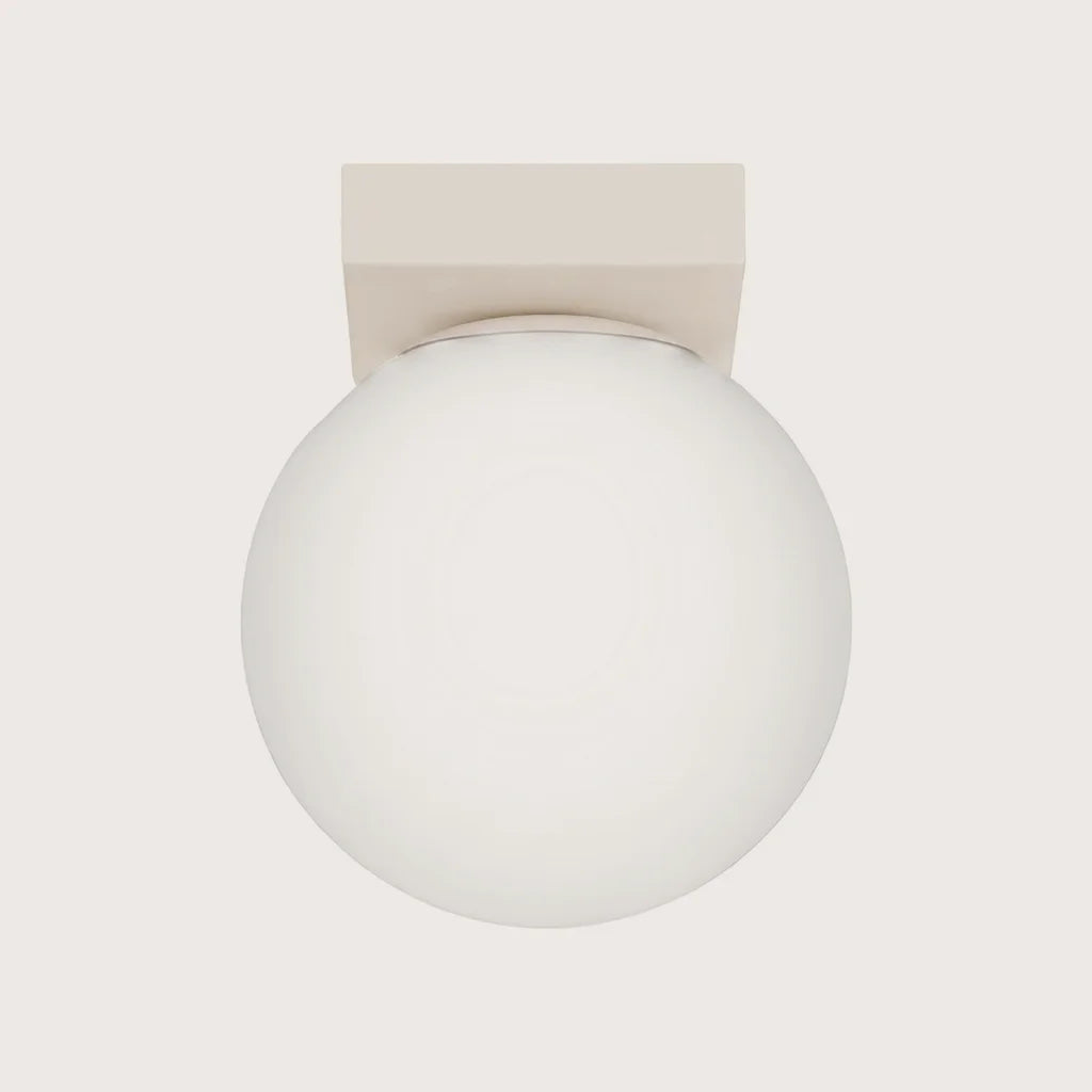 Plafonnier boules en verre opalin, coloris beige (1 lumière)