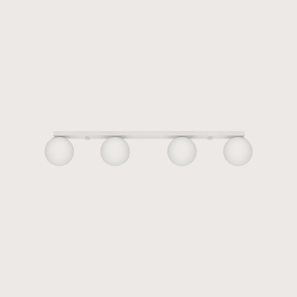 Plafonnier boules en verre opalin, coloris blanc (4 lumières)