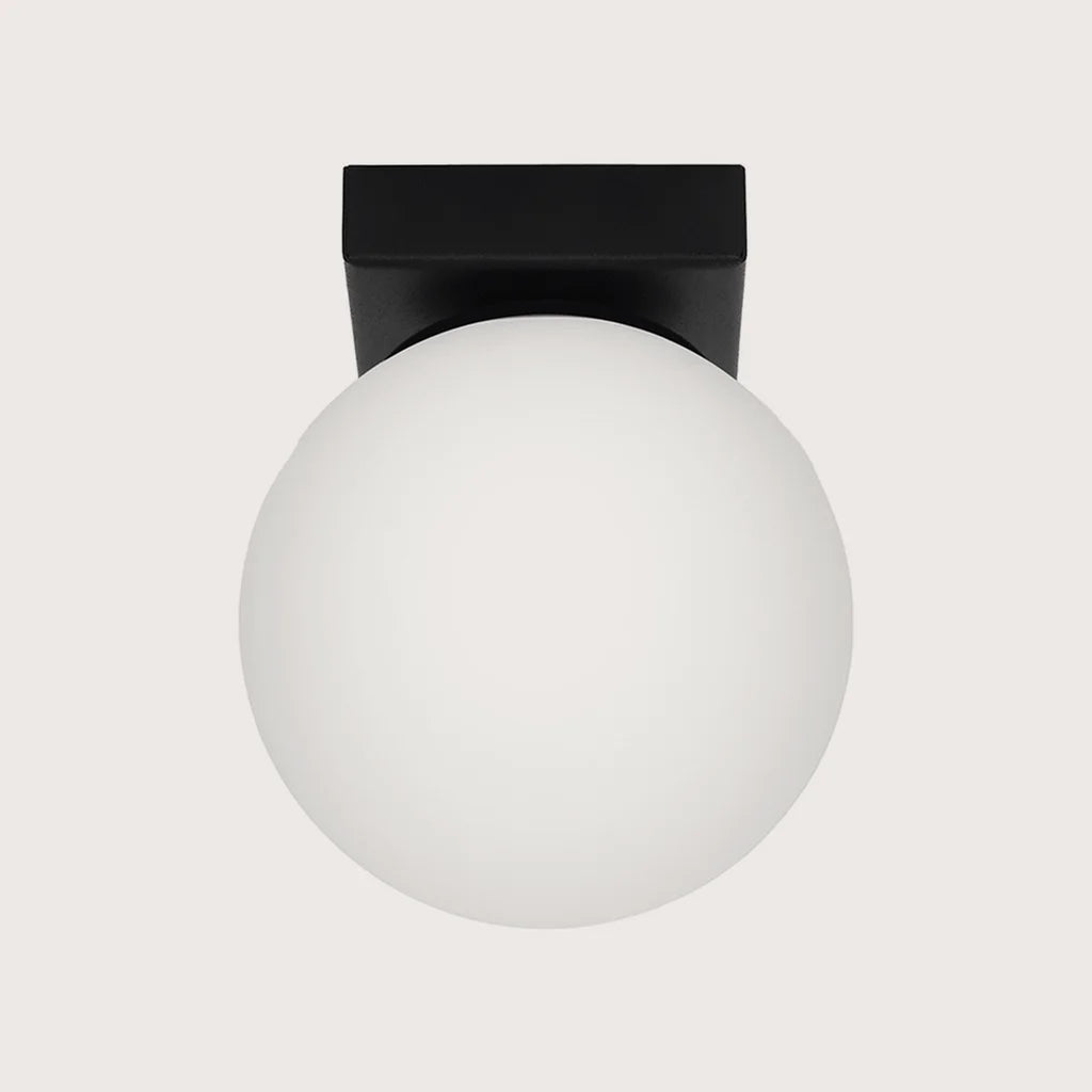 Plafonnier boules en verre opalin, coloris noir (1 lumière)
