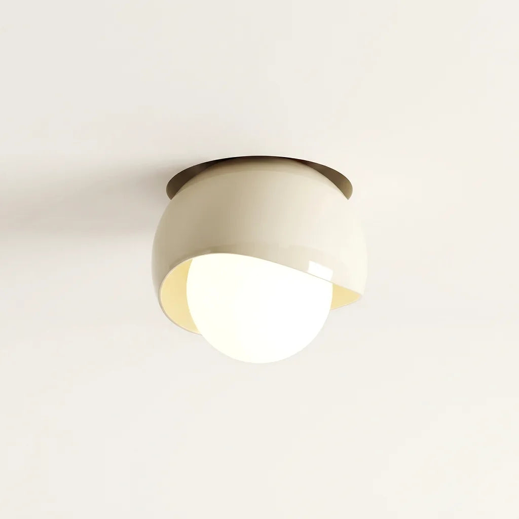Plafonnier bouton de fleur crème encastré, modèle B