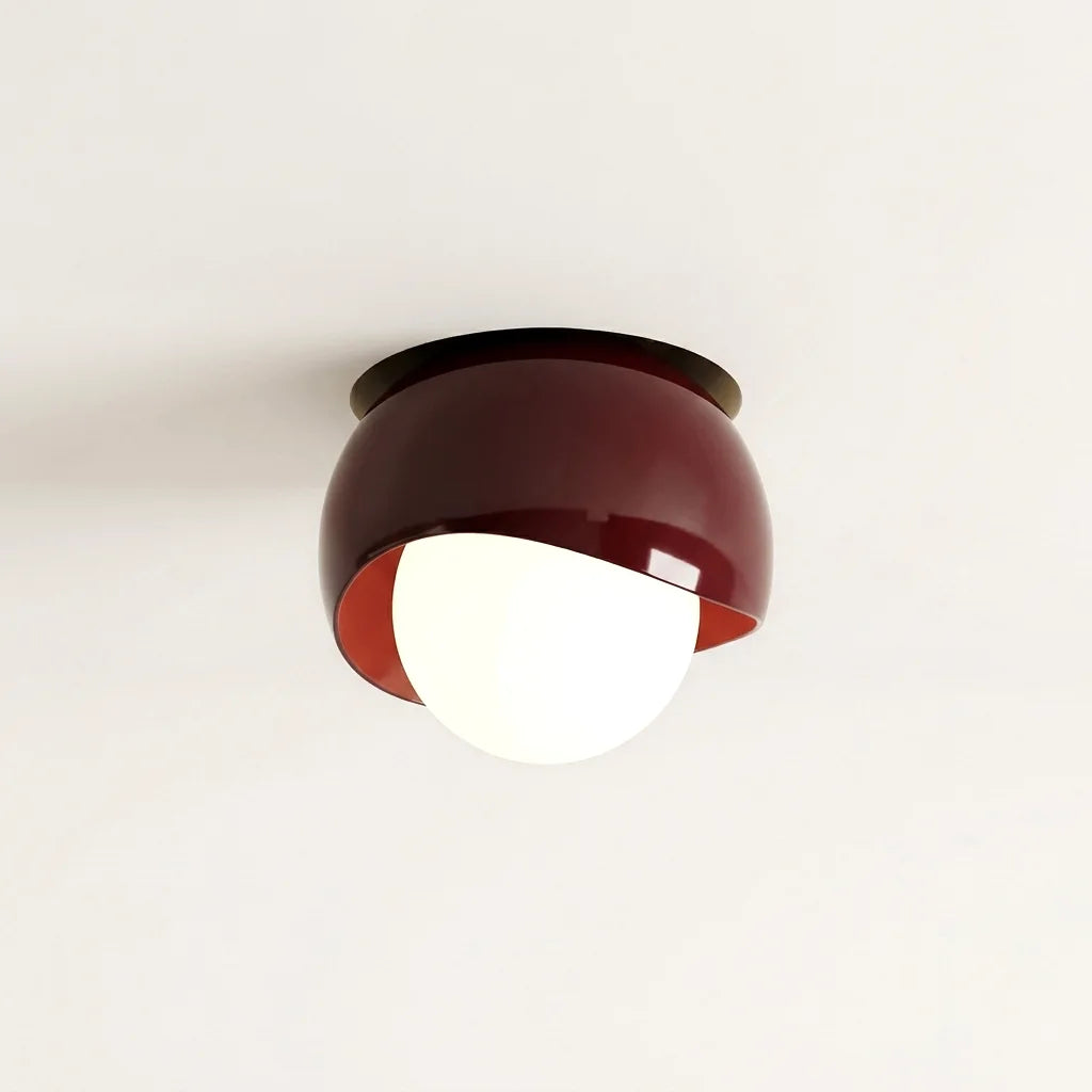 Plafonnier bouton de fleur rouge encastré, modèle B