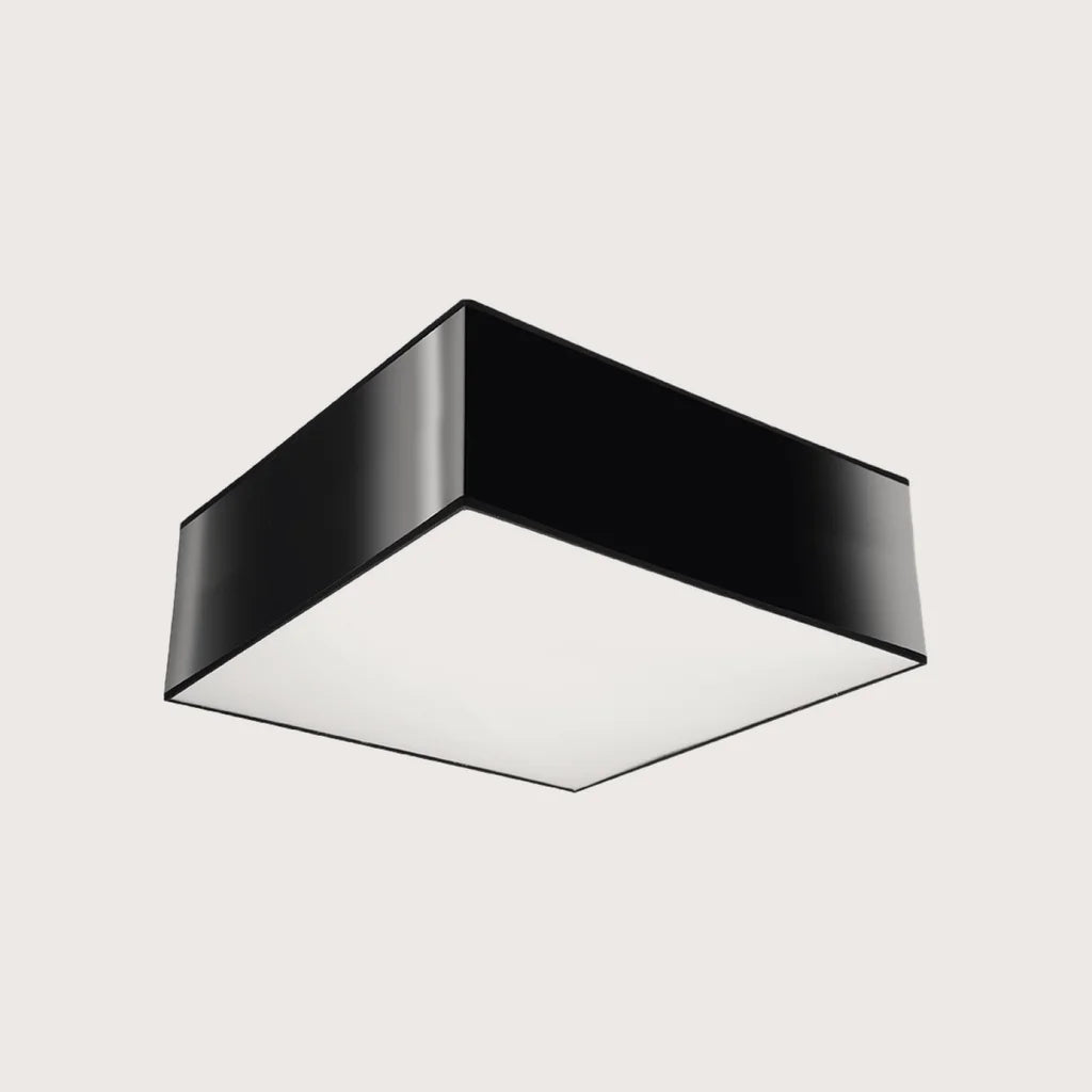 Plafonnier carré blanc ou noir, coloris noir (25 × 25 cm)