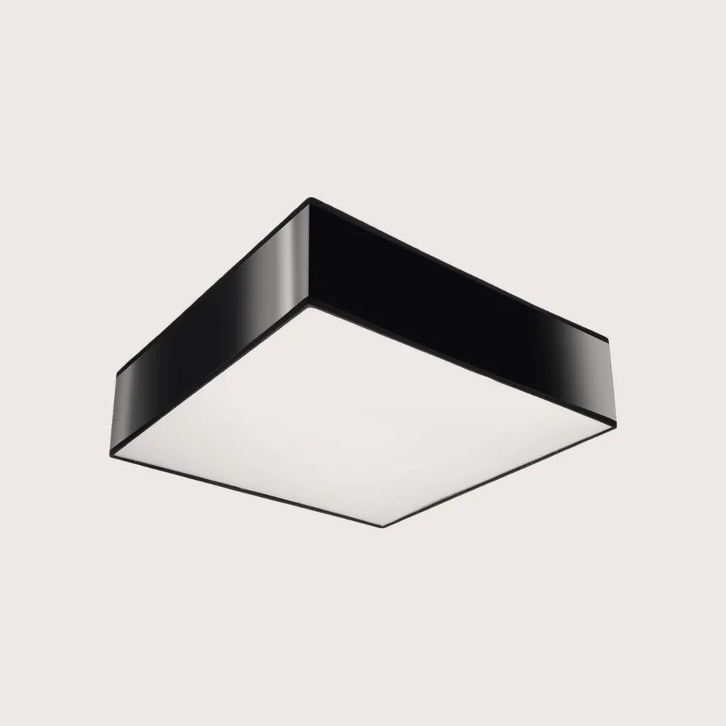 Plafonnier carré blanc ou noir, coloris noir (35 × 35 cm)