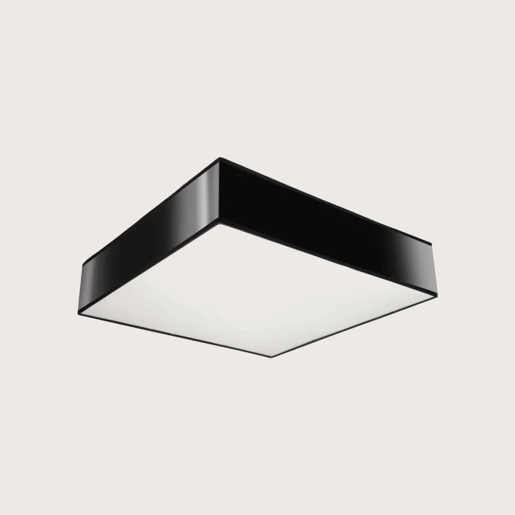 Plafonnier carré blanc ou noir, coloris noir (45 × 45 cm)