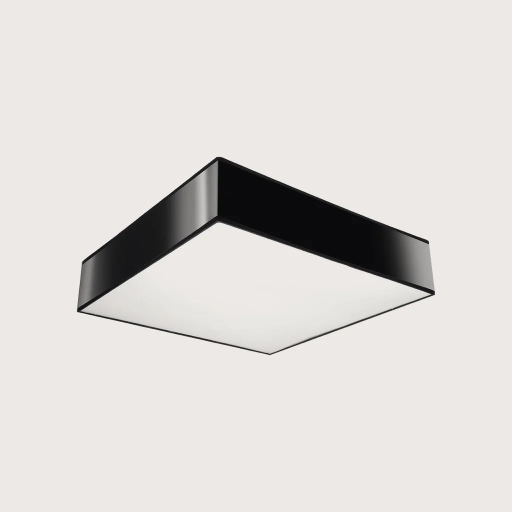 Plafonnier carré blanc ou noir, coloris noir (55 × 55 cm)