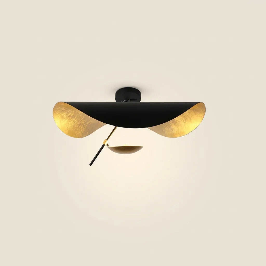 Version plafonnier noire à intérieur feuille d’or