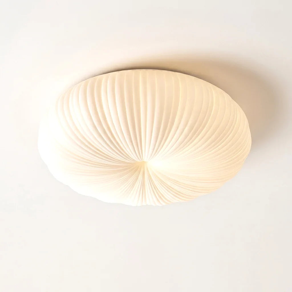 Plafonnier plissé blanc en forme de citrouille