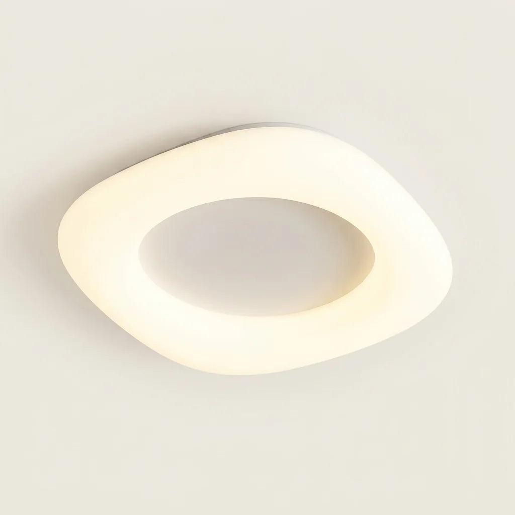 Plafonnier donut LED en acrylique blanc
