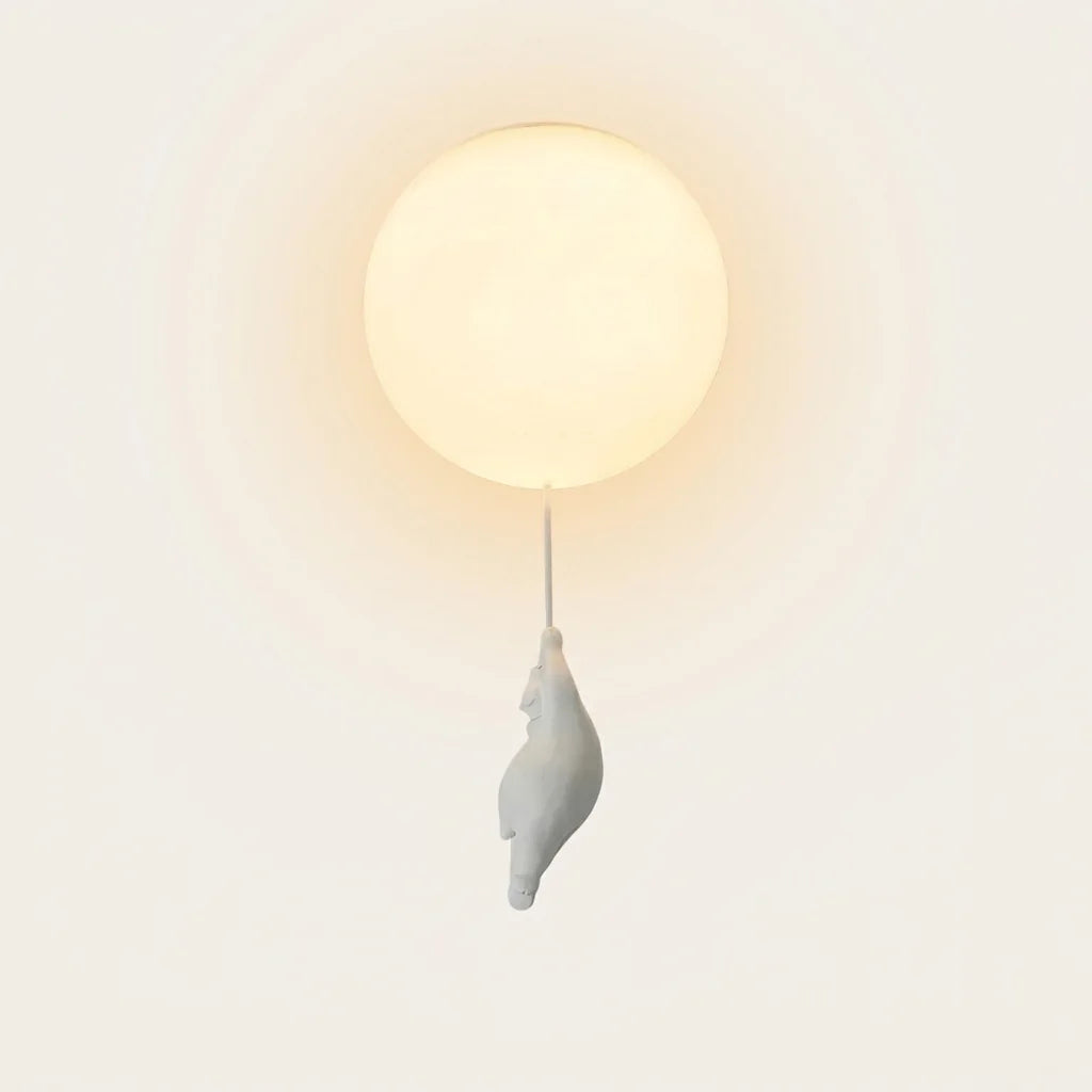 Plafonnier ballon avec ours polaire allongé, modèle B
