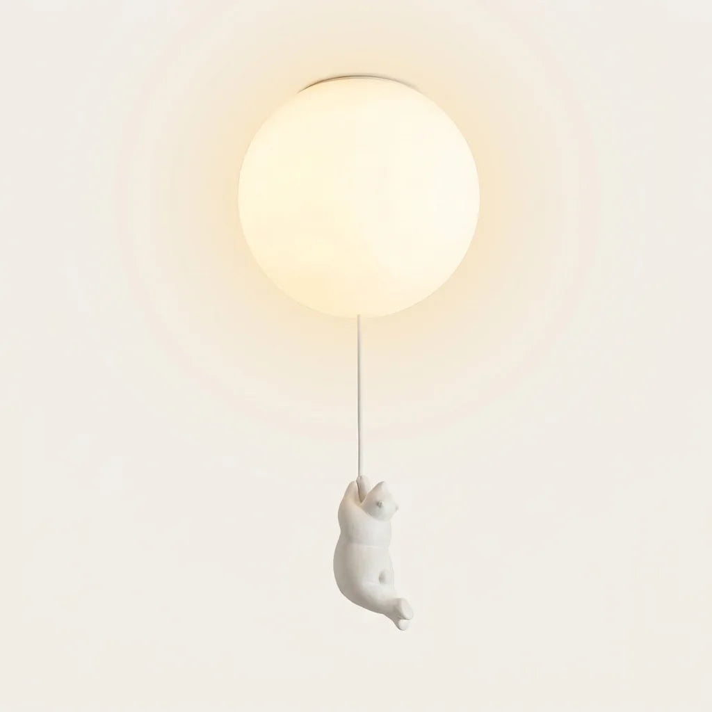 Plafonnier ballon avec ours polaire qui se retourne, modèle E